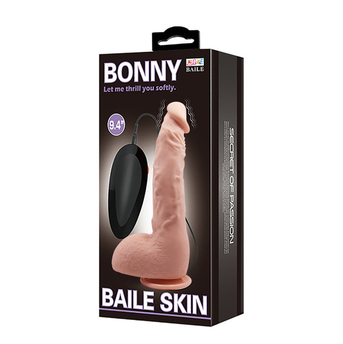Dildo vibrator, Debra, 9,4 inch, vibrații multiple, ventuză