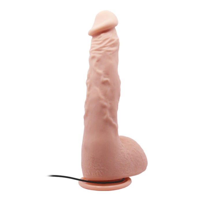 Dildo vibrator, Debra, 9,4 inch, vibrații multiple, ventuză
