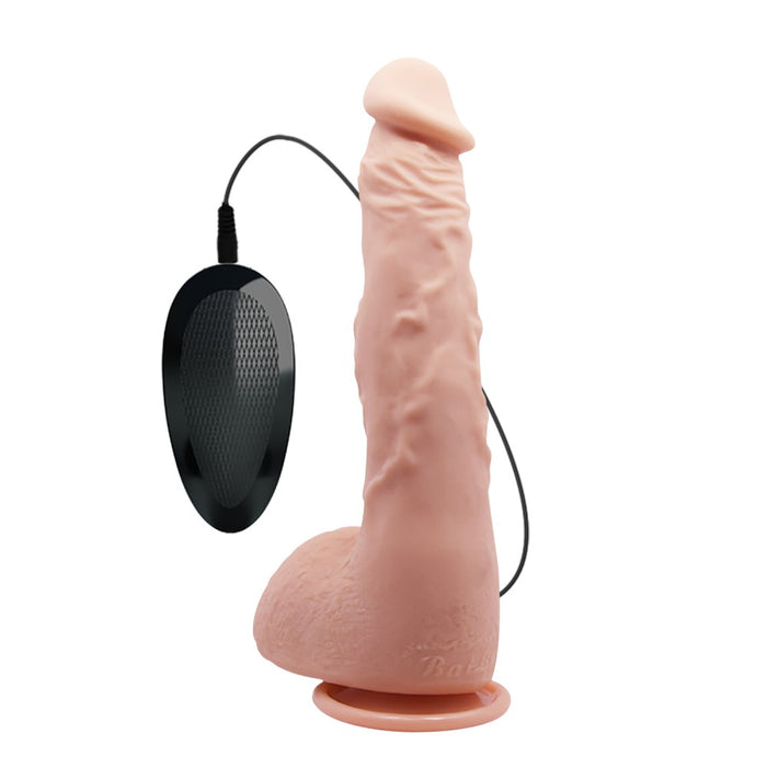 Dildo vibrator, Debra, 9,4 inch, vibrații multiple, ventuză