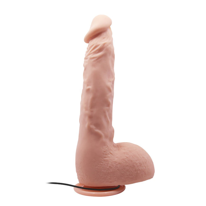 Dildo vibrator, Debra, 9,4 inch, vibrații multiple, ventuză