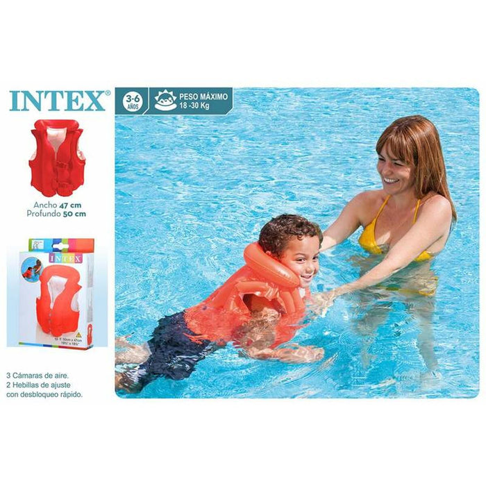 Vestă de înot gonflabilă, Intex, 50 x 47 cm, portocalie