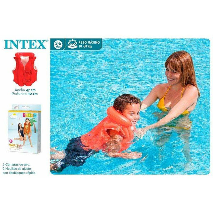 Vestă de înot gonflabilă, Intex, 50 x 47 cm, portocalie