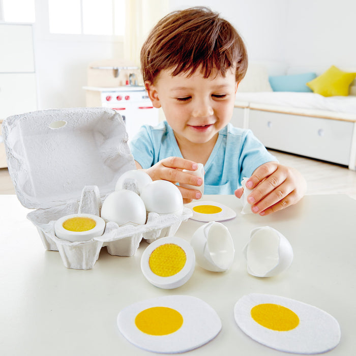 Set jucărie ouă, Hape, colorate, design realistic