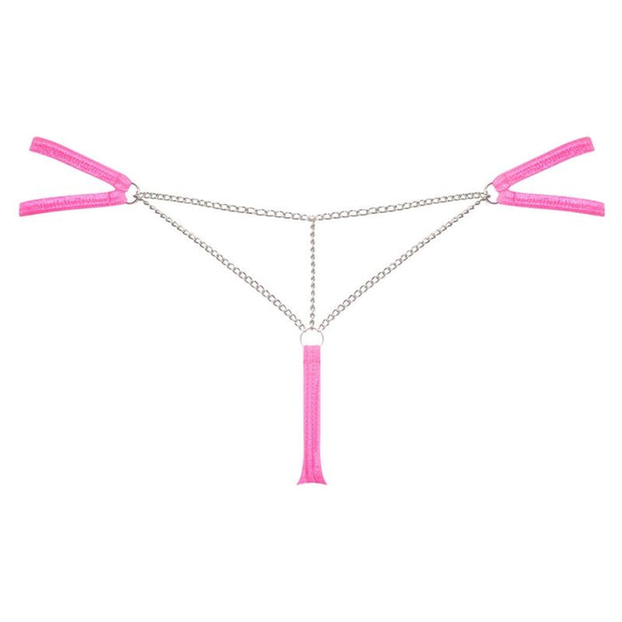 Chiloți tanga, Obsessive, Chainty, roz neon L/XL