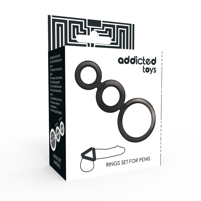 Set inele penis, Addicted Toys, 3 piese, fumuriu