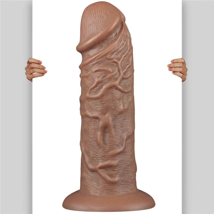 Dildo realistic, Lovetoy, 10.5 inci, maro