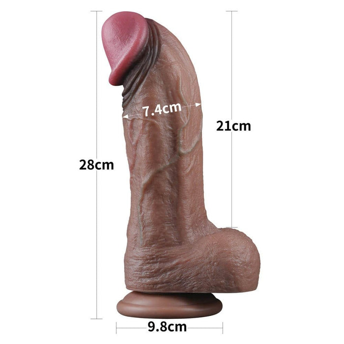 Dildo silicon, Lovetoy, 11 inch, strat dublu