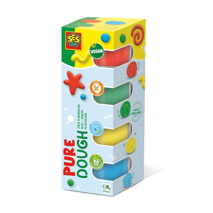Plastilină vegană SES Pure, 4 culori, 4 x 90 g