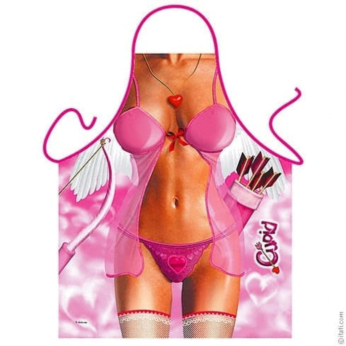 Șorț femei, Itati, Cupido, roz cu model amuzant