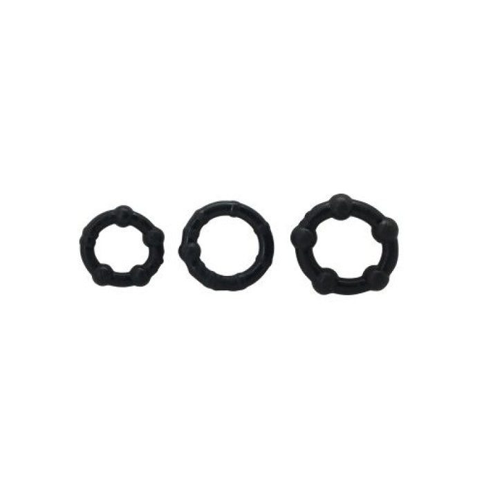 Set inele elastic pentru penis, Toyz4Lovers, diverse dimensiuni, negru