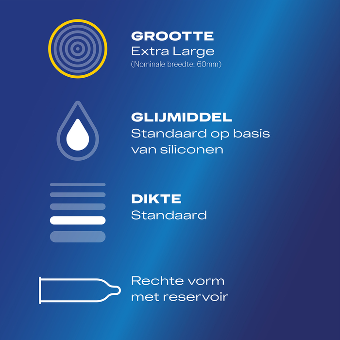 Prezervative, Durex, XXL, latex transparent, 12 bucăți