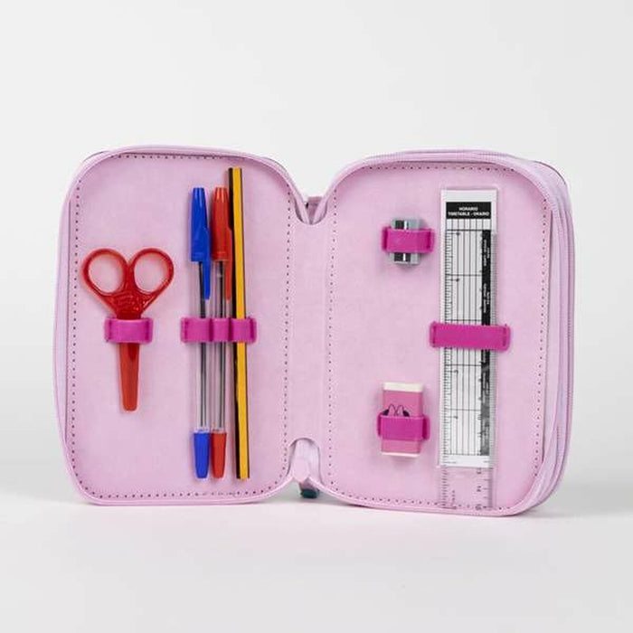 Penar triplu, Minnie Mouse, Fuchsia, plastic durabil