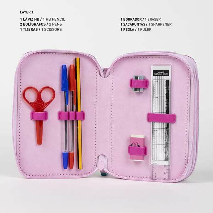 Penar triplu, Minnie Mouse, Fuchsia, plastic durabil
