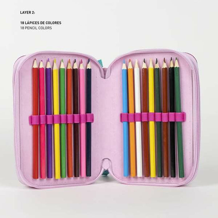 Penar triplu, Minnie Mouse, Fuchsia, plastic durabil