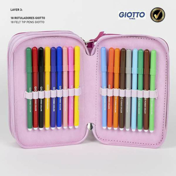 Penar triplu, Minnie Mouse, Fuchsia, plastic durabil