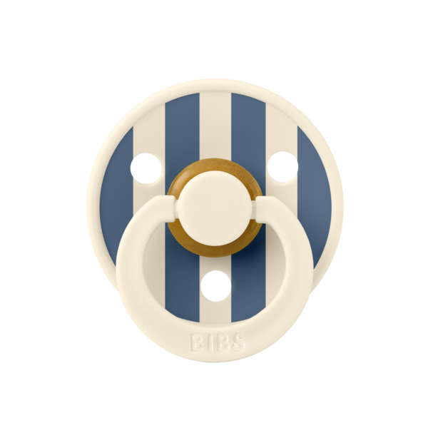 Suzetă Bibs, Colour Studio Stripe, Latex, Ivory/Steel Blue