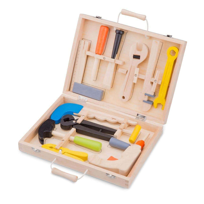 Trusă scule lemn, New Classic Toys, 12 piese