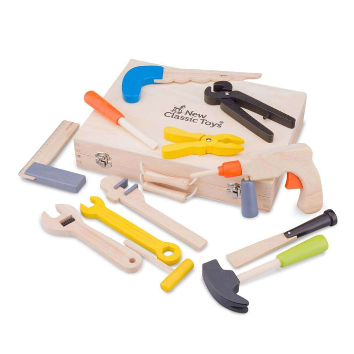 Trusă scule lemn, New Classic Toys, 12 piese