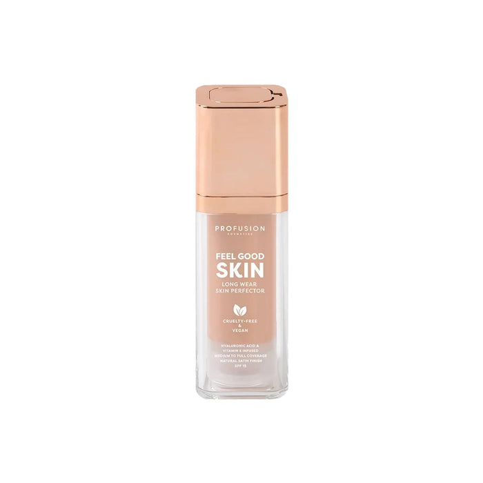Fond de ten lichid Profusion Cosmetics Feel Good Skin, finisaj satinat, nuanța 110 Fair, SPF 15, 30 ml