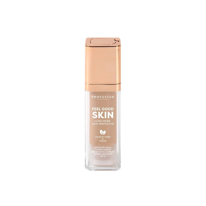 Fond de ten lichid Profusion Cosmetics Feel Good Skin, finisaj satinat, nuanța 320 Mediu, SPF 15, 30 ml