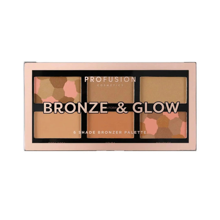 Paletă de bronzer Profusion Cosmetics Bronze & Glow, mată, pentru conturare, 15,6 g