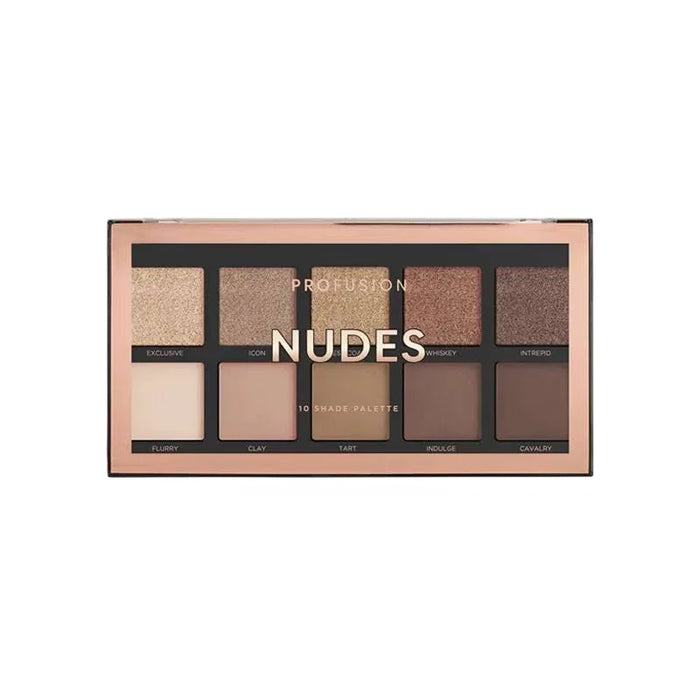 Paletă de farduri de ochi Profusion Cosmetics Nudes, 10 nuanțe, 103 g