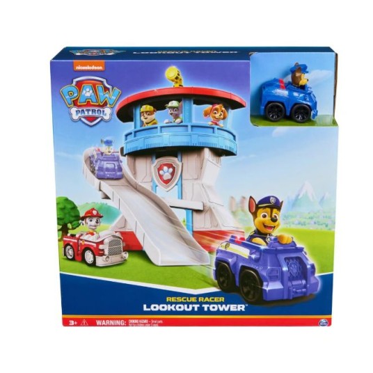 Set de joacă SpinMaster Paw Patrol Rescue Racer, Turnul de observație, 3+ ani