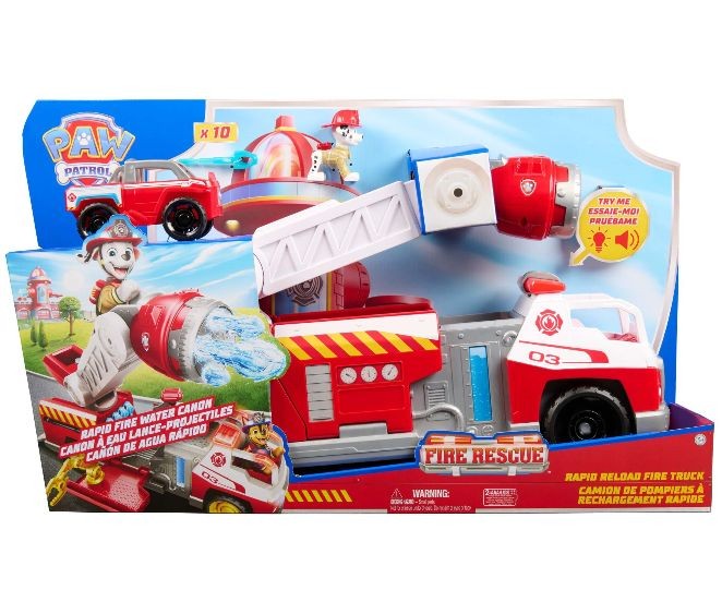 Camion de pompieri SpinMaster Paw Patrol, Marshall Rapid Reload, tun de apă cu reîncărcare rapidă