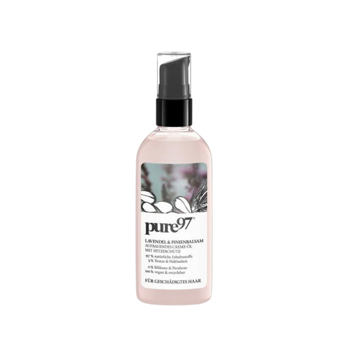 Tratament cremă pentru păr Pure97 Lavendel & Pinien, protecție termică, pentru păr deteriorat, 100 ml