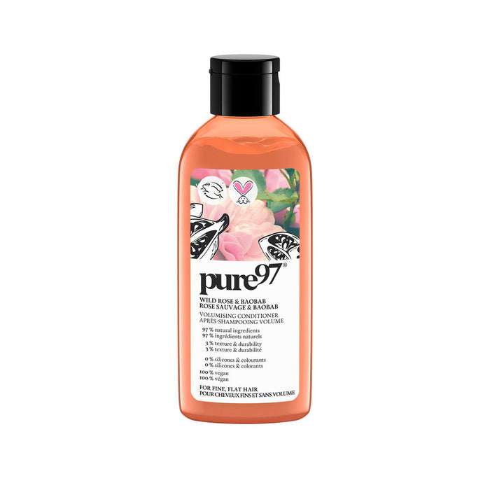 Balsam de păr Pure97 Rose & Baobab, pentru volum, pentru păr fin și lipsit de volum, 200 ml