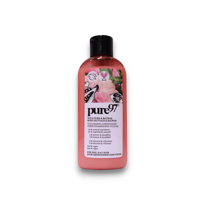 Balsam de păr Pure97 Rose & Baobab, pentru volum, pentru păr fin și lipsit de volum, 200 ml