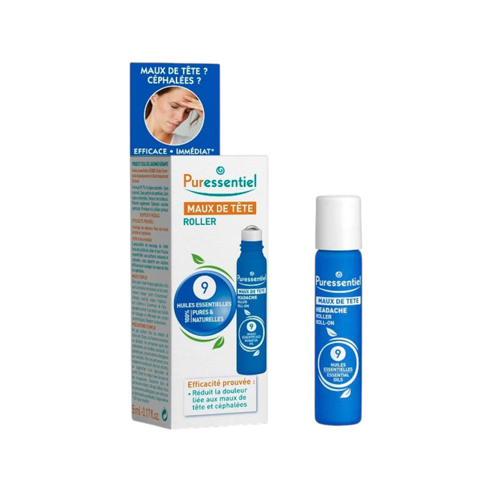 Ulei roll-on Puressentiel Roller, cu 9 uleiuri esențiale, pentru cap, 5 ml