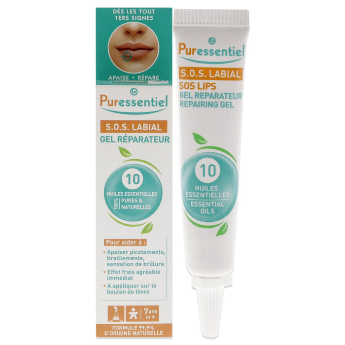 Gel-balsam de buze Puressentiel S.O.S. Lip, reparator, cu 10 uleiuri esențiale, 5 ml