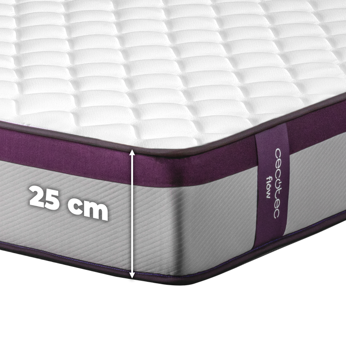 Saltea Cecotec Flow PureVital 3900, 160 × 190 cm, înălțime 25 cm, fermitate ridicată, strat viscoelastic