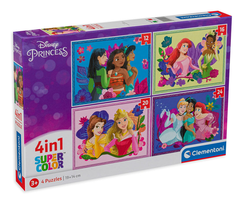 Puzzle Clementoni Disney Princess, 4 în 1, 12/16/20/24 piese, 3+ ani