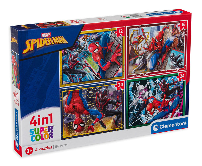 Puzzle Clementoni Spider-Man, 4 în 1, 12, 16, 20 și 24 piese, 3+ ani