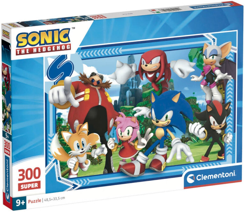 Puzzle Clementoni Sonic the Hedgehog, 300 piese, 9+ ani, 48,5 × 33,5 cm