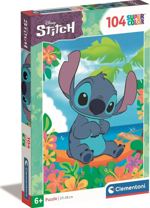 Puzzle Clementoni Disney Stitch, 104 piese, 6+ ani, 27 × 38 cm