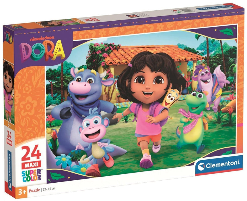 Puzzle Clementoni, Super Color Dora the Explorer, 24 piese, 62 × 42 cm, 3+ ani