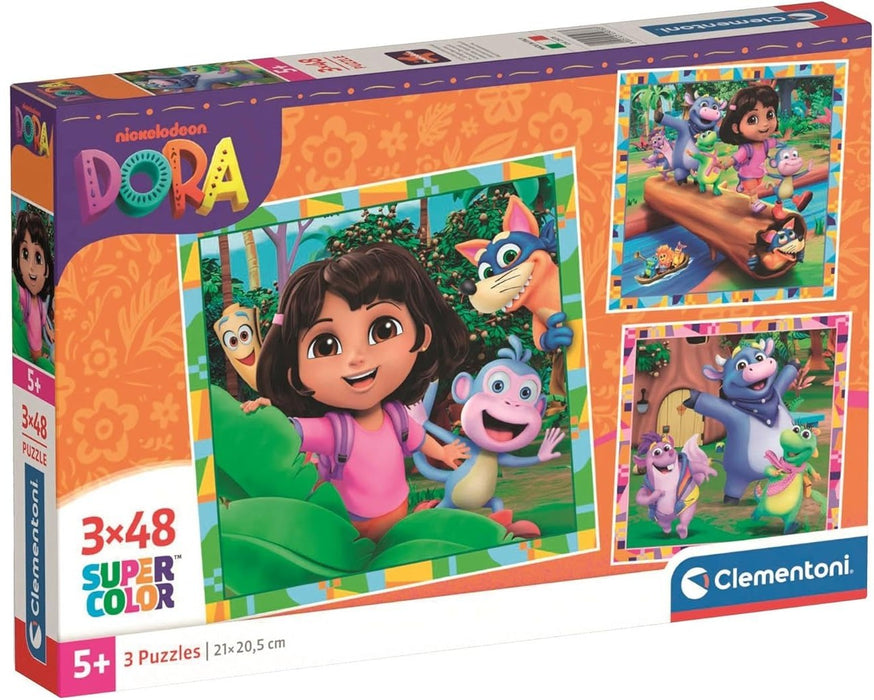 Puzzle Clementoni Dora the Explorer, 3 x 48 piese, 5+ ani
