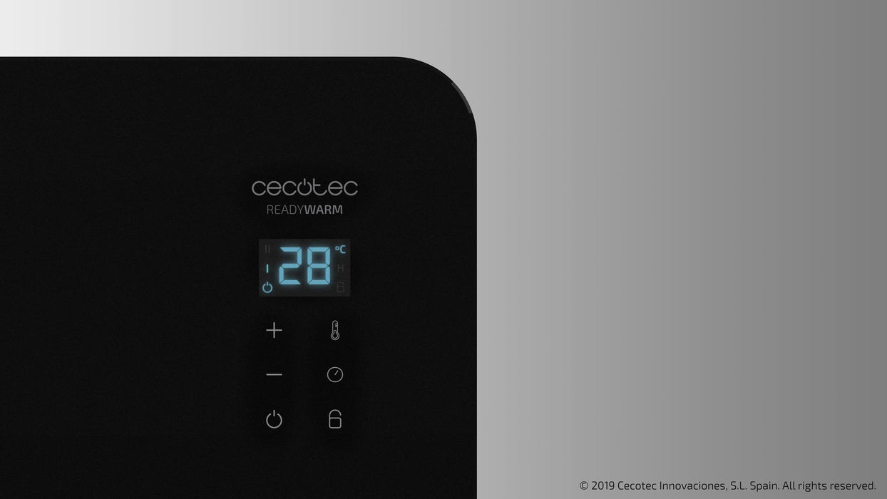 Convector electric cu panou din sticlă Cecotec Ready Warm 6670 Crystal Connection, 1000 W, 2 trepte, negru