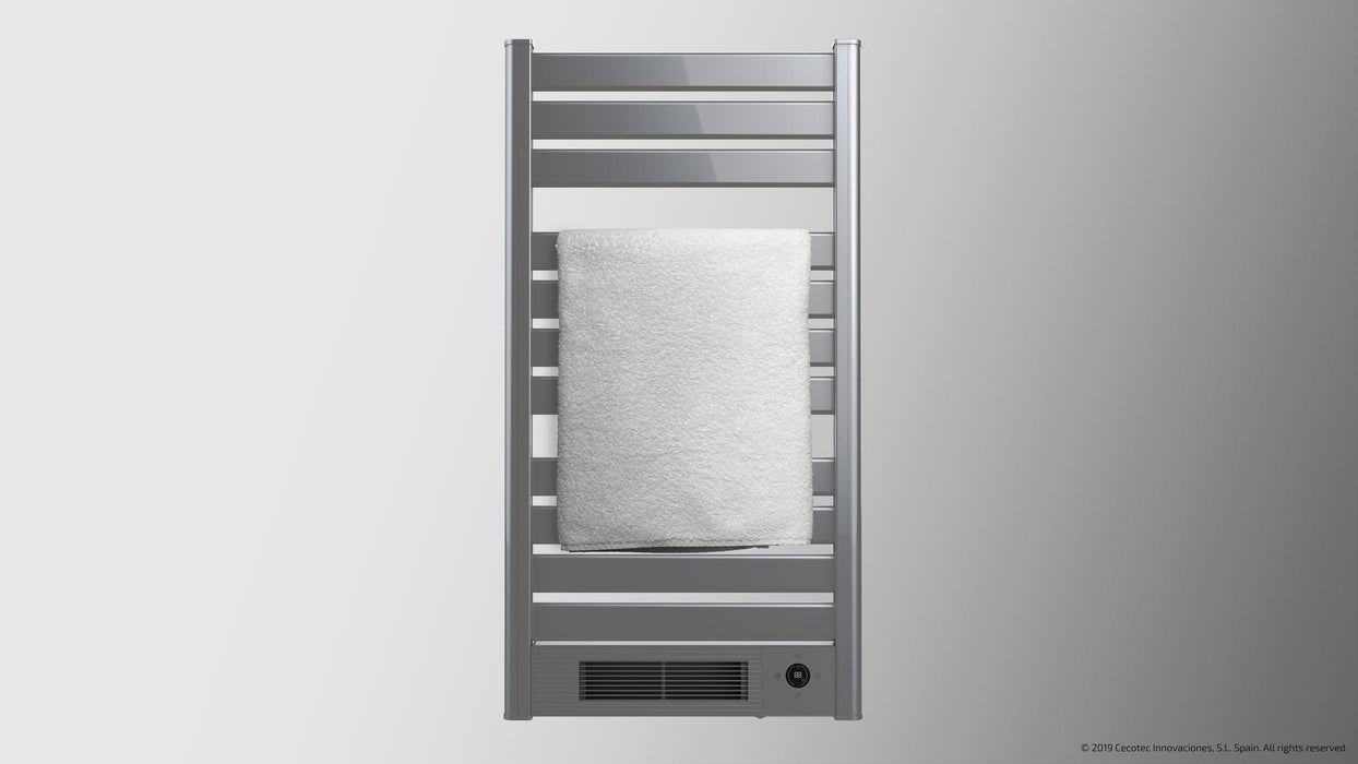 Suport electric pentru prosoape cu încălzitor ceramic Cecotec Ready Warm 9780 Ceramic Towel, 2000 W, 12,5 × 55 × 103 cm, inox