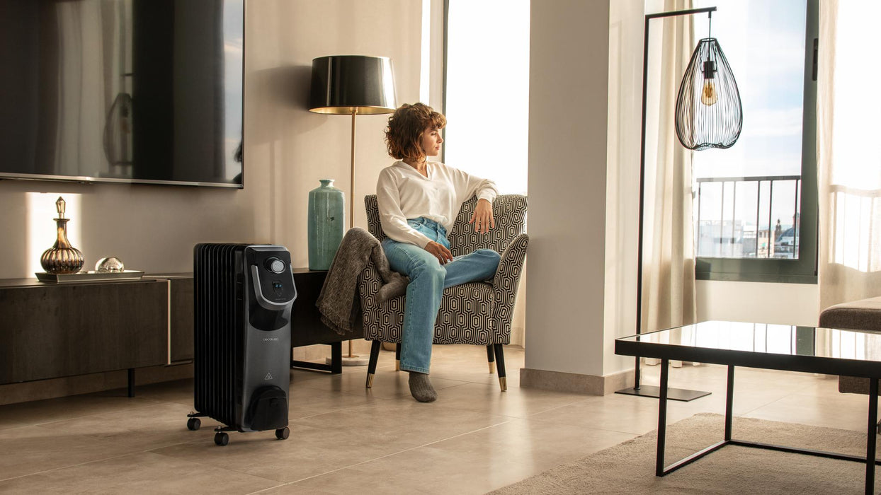 Radiator cu ulei Cecotec ReadyWarm 11000 Space 360 Black, 2500 W, 11 elementi, 28 m², negru