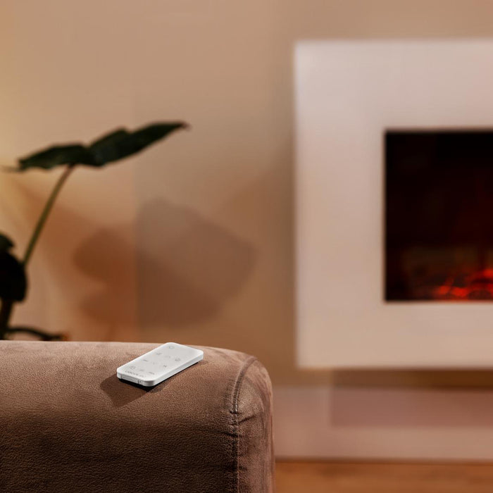 Șemineu electric Cecotec ReadyWarm 2690 Flames Connected White, 2000 W, 2 trepte, 14,5 × 66 × 52 cm, alb