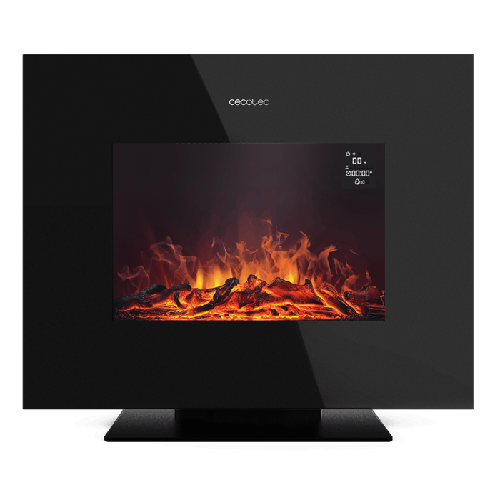 Șemineu electric Cecotec ReadyWarm 2700 Design Flames Black, 2000 W, 66 × 14 × 52 cm, negru