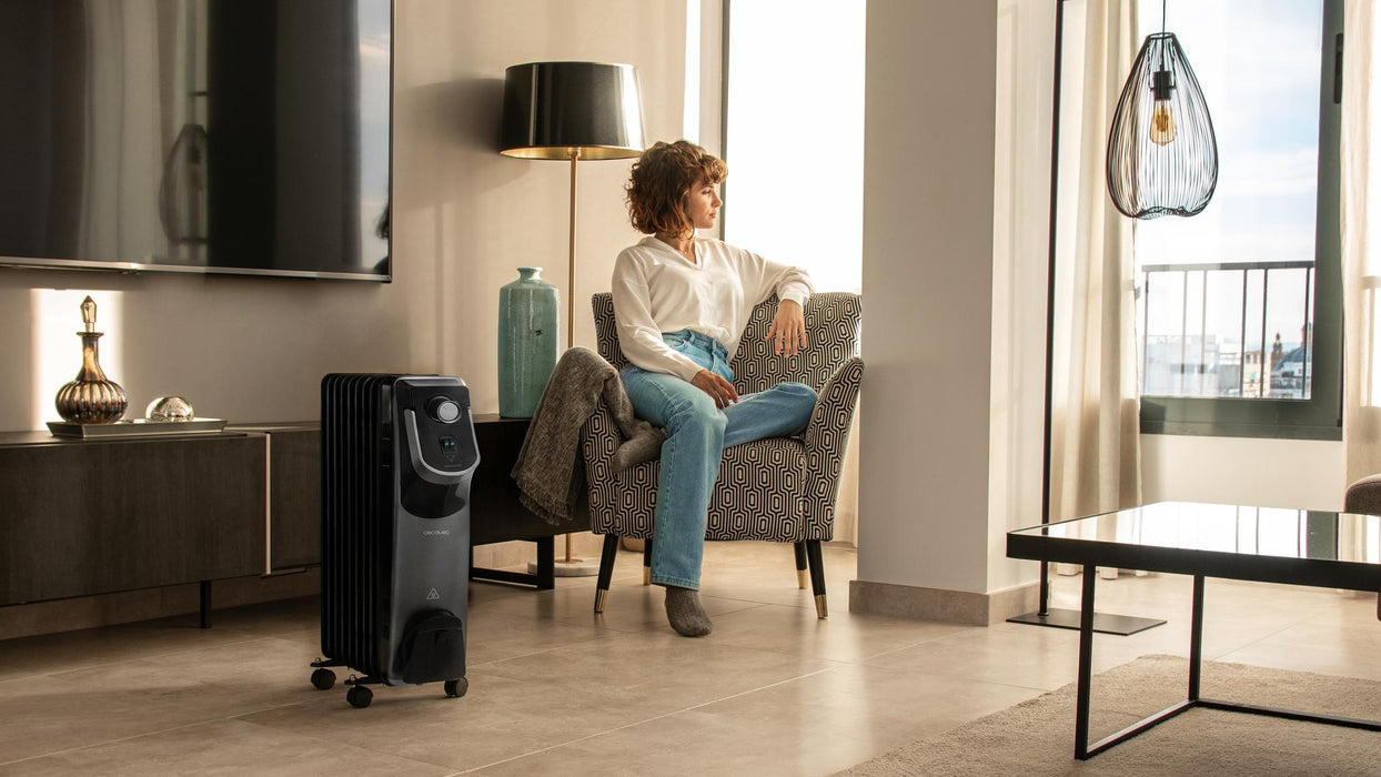 Radiator cu ulei Cecotec ReadyWarm 9000 Space 360 Black, 2000 W, 9 elementi, 3 trepte, negru