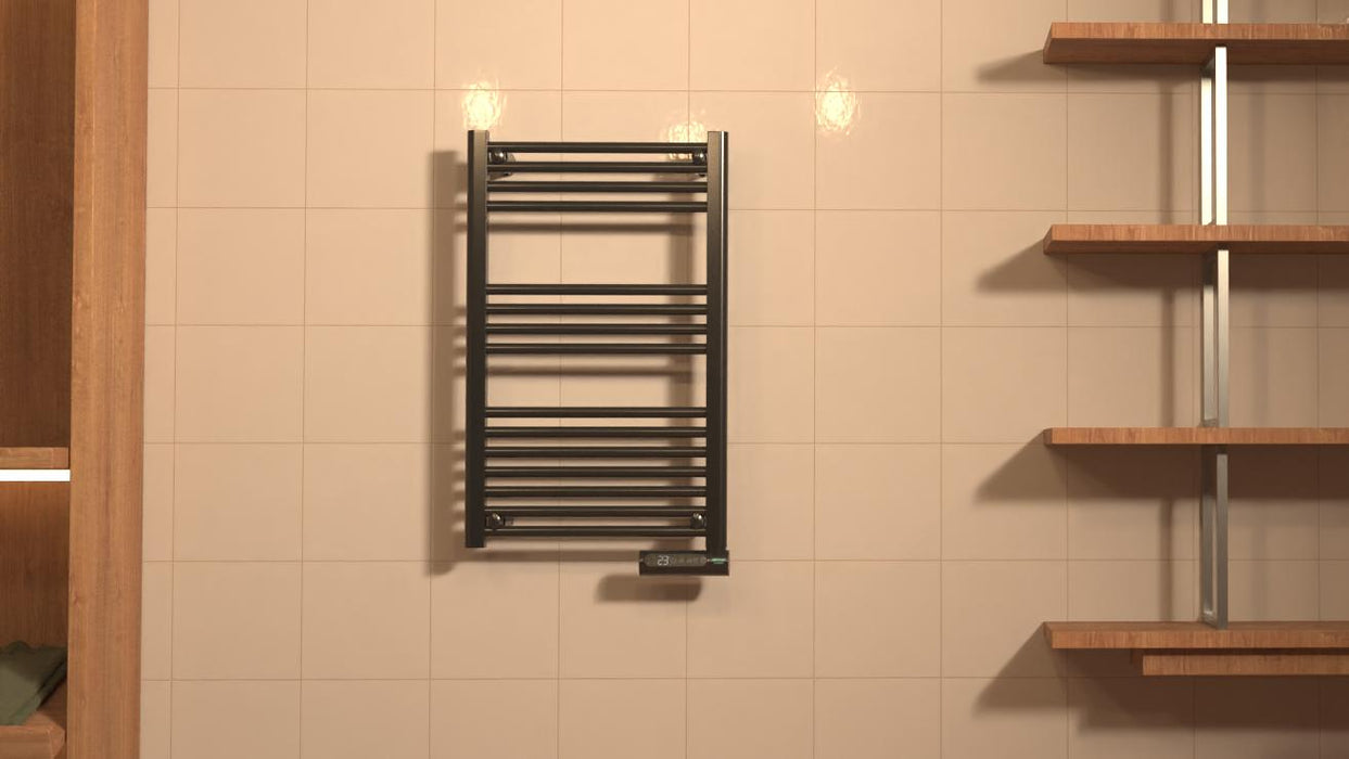 Radiator electric pentru prosoape Cecotec Ready Warm 9100 Smart Towel Black, 500 W, 6 × 50 × 87 cm, negru
