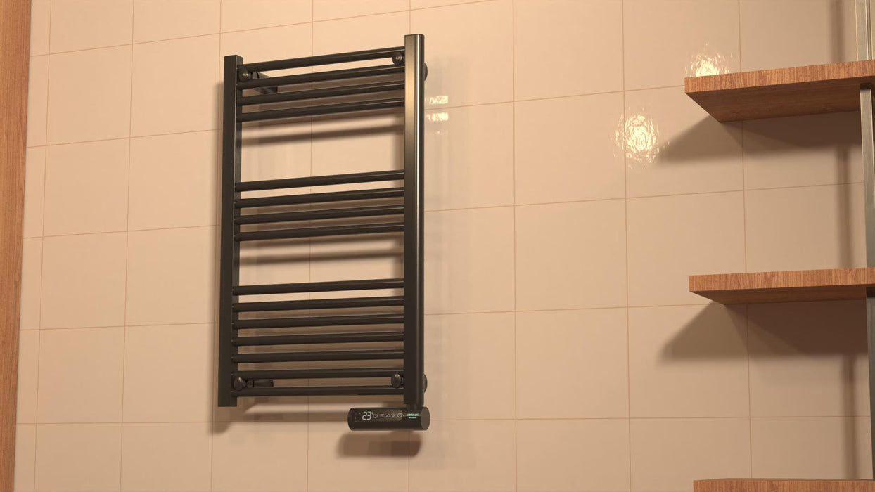Radiator electric pentru prosoape Cecotec Ready Warm 9100 Smart Towel Black, 500 W, 6 × 50 × 87 cm, negru