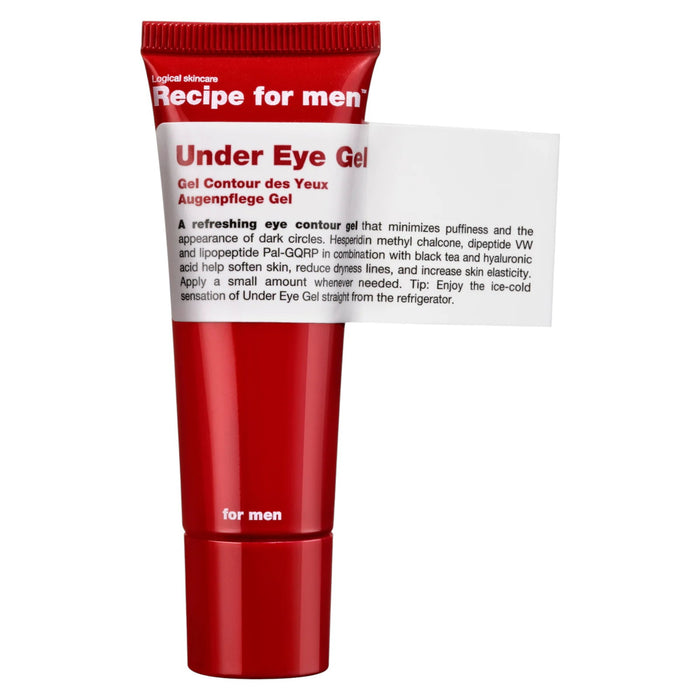 Gel pentru ochi Recipe For Men Under Eye Gel, 100% vegan, pentru reducerea umflăturii, 25 ml