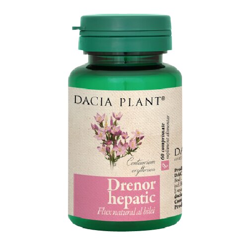 Supliment alimentar Dacia Plant Drenor Hepatic, 60 comprimate